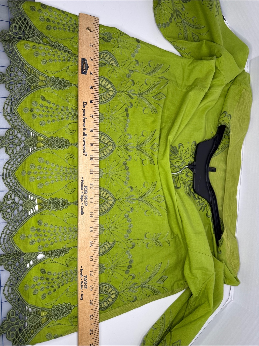Reba Lace/Embroidered V-Neck Tunic Green - Picture 7 of 7